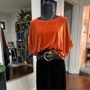 Natural Life size M burnt orange velvet top.